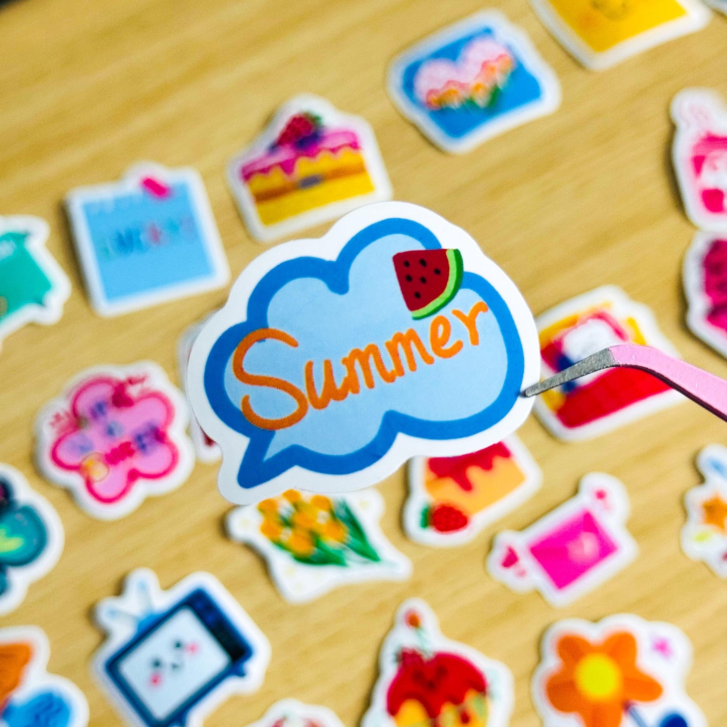 50pcs Vinyl Waterproof Journal Stickers, Craft Grab Bag Scrapbook Junk journal, Flowers, Cake, Food, Planner, Laptop, Phone Case