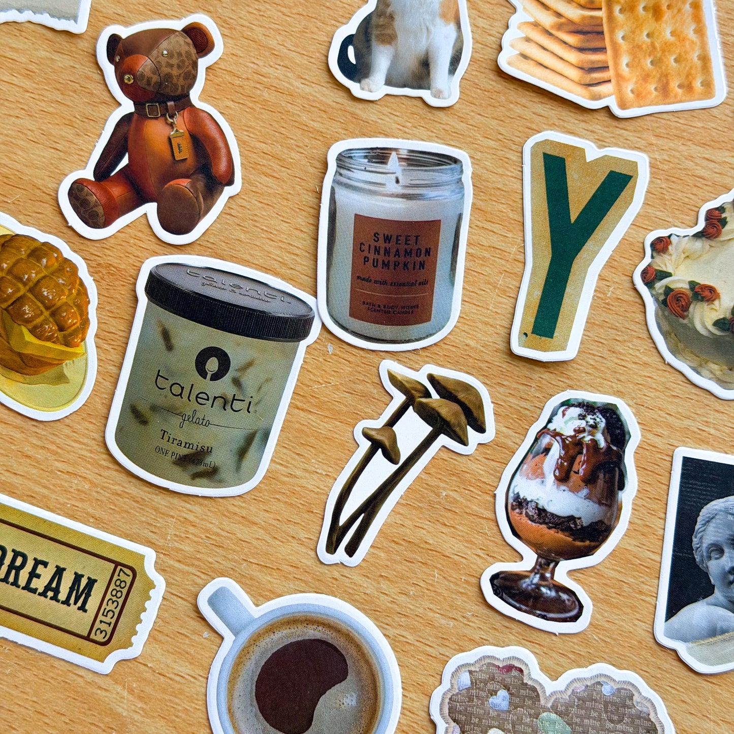 60pcs Brown Aesthetic Vinyl Stickers, Old School, Nostalgic Autumn, Y2K, Retro Stickers, Kindle, Planner, Laptop, Phone Case