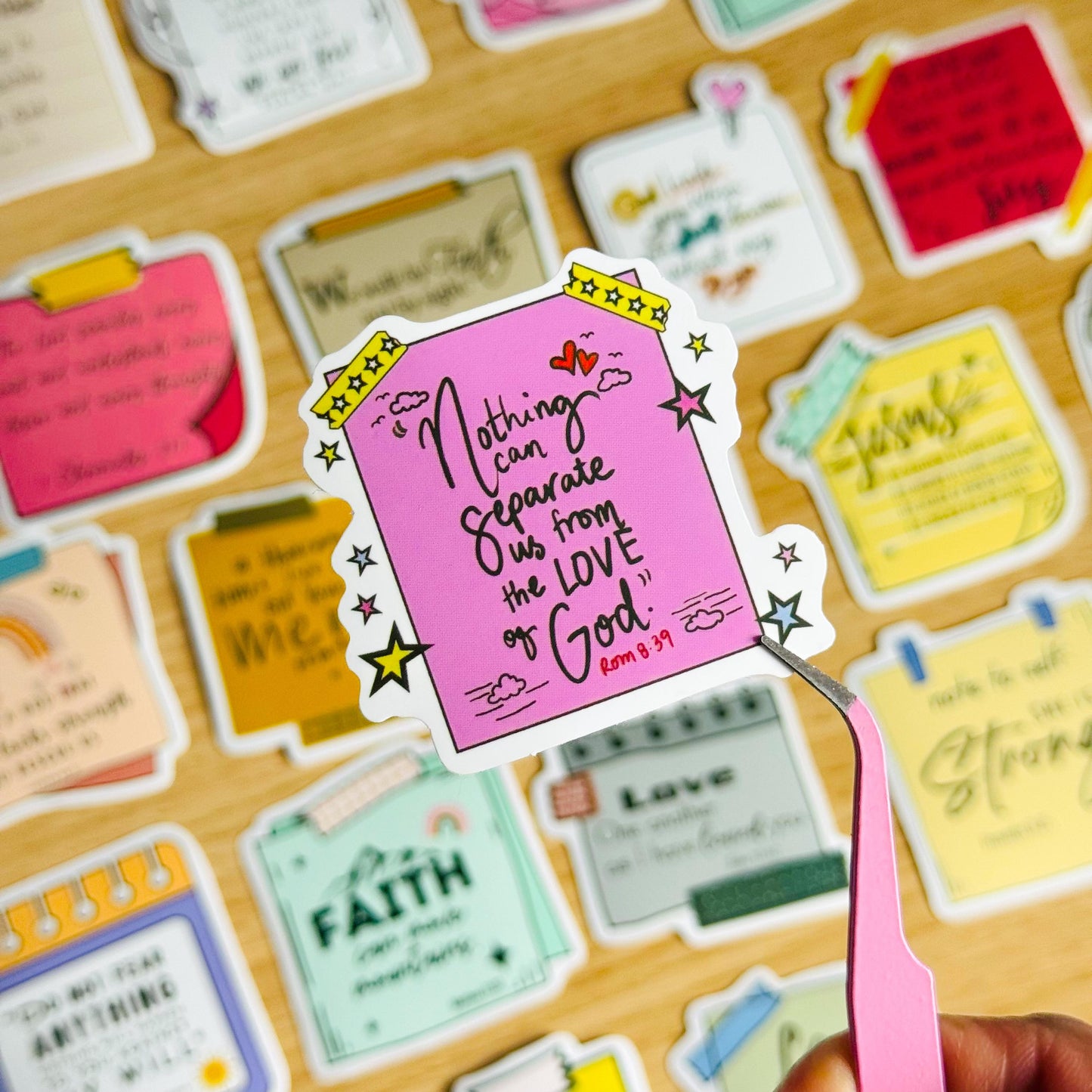 50pcs Inspirational Bible Quotes Stickers, Faith, Vinyl Decals for Laptops, Notebooks, Guitars, Water Bottles, Christian Aesthetic