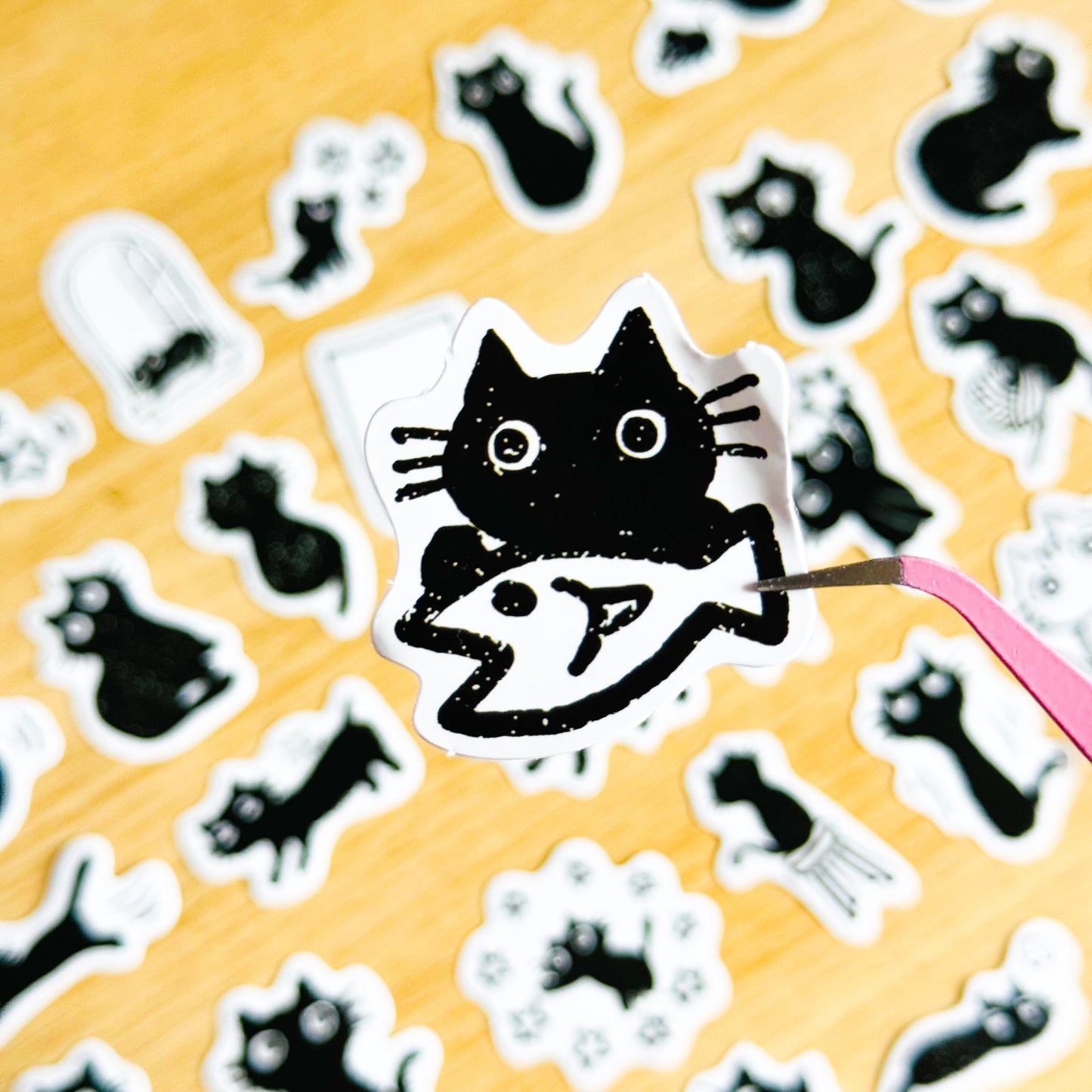 40pcs Black Cat Stickers, Kawaii Vinyl Decals, Scrapbooking, Journals, , Gothic Aesthetic, Kindle Stickers, Planner, Laptop, Phone Case