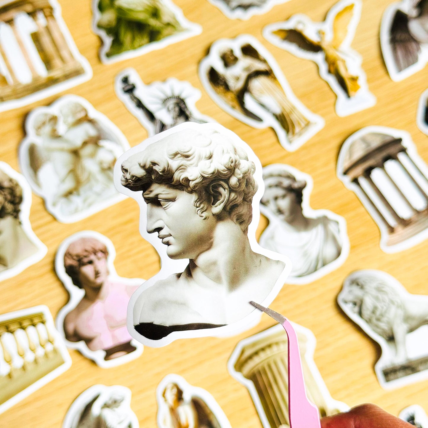 50 pcs Aesthetic Minimal Stickers, Art Lover, white Sticker Pack, White Sticker Bomb, Waterproof Sticker Bundle, Die Cut Stickers, VSCO