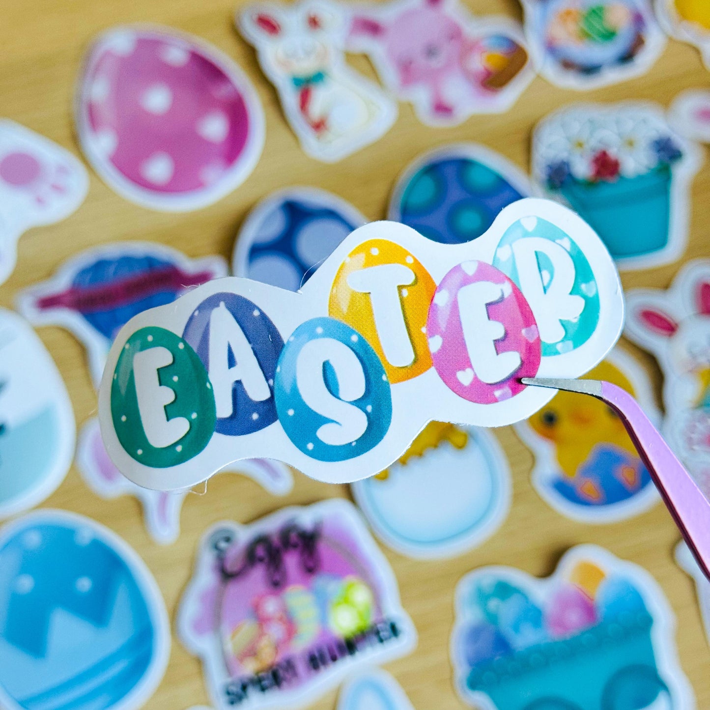 50pcs Easter Egg Stickers Set, Cute Easter Stickers, Waterproof, Reusable Paper, Scrapbooking, Journal, Sticker, Planner, Laptop, Phone Case