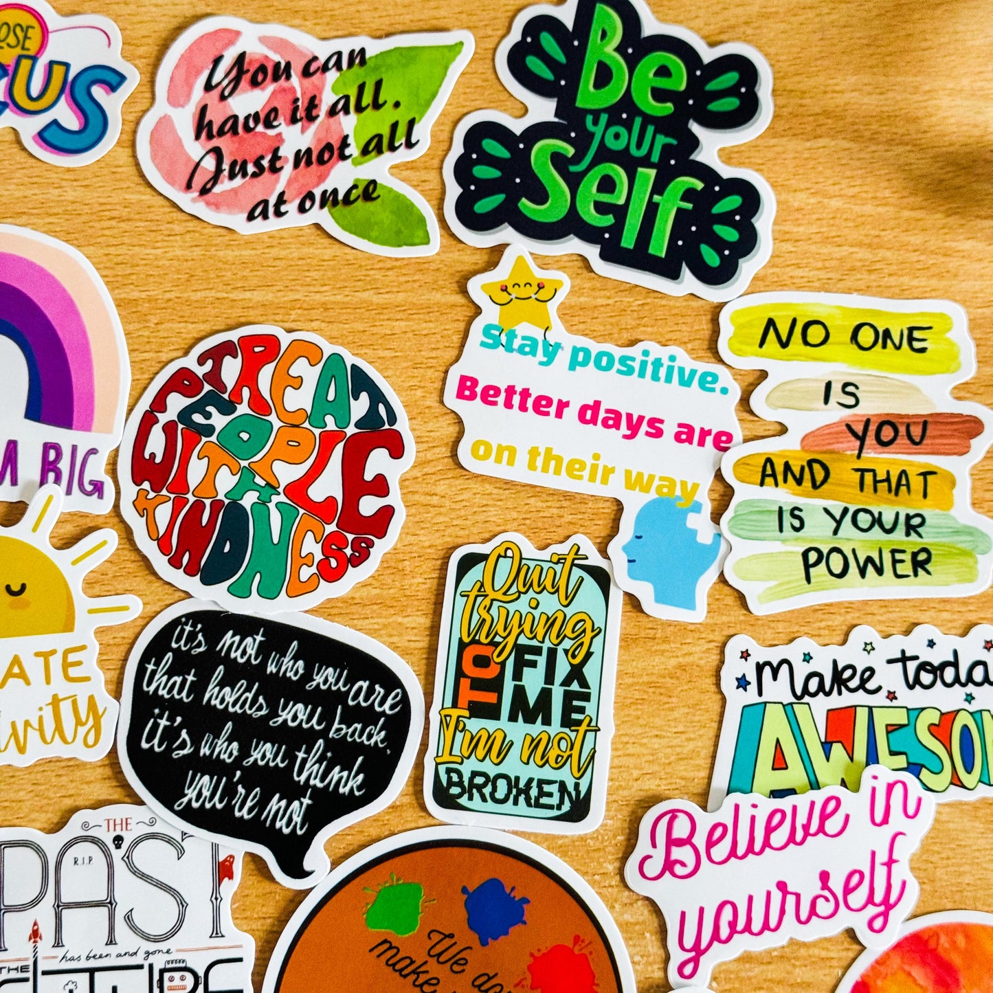 50pcs Inspirational Words Stickers, Vinyl Waterproof Stickers For Water Bottle, Car, Cup Phone case, Skateboard Luggage, Classroom Decor