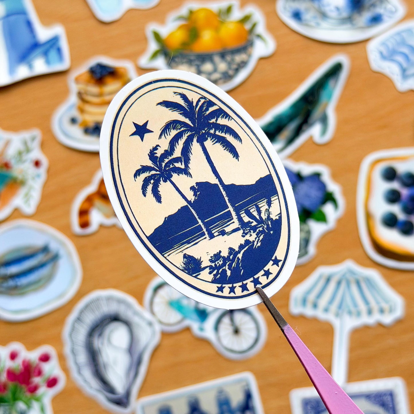 50pcs Mediterranean Coast Planner Stickers, Blue stickers, Europe, Greece, Scrapbook, Journal Stickers, Travel Stickers, Vacation Stickers