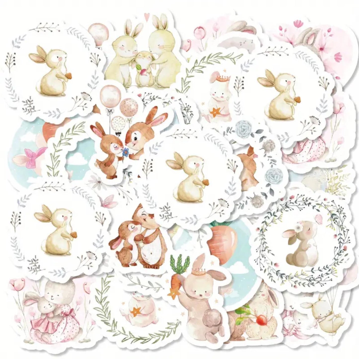 46pcs Cute Rabbit Stickers, Easter Bunny Vinyl Decals, Easter Gift , Stickers, Planner, Laptop, Phone Case