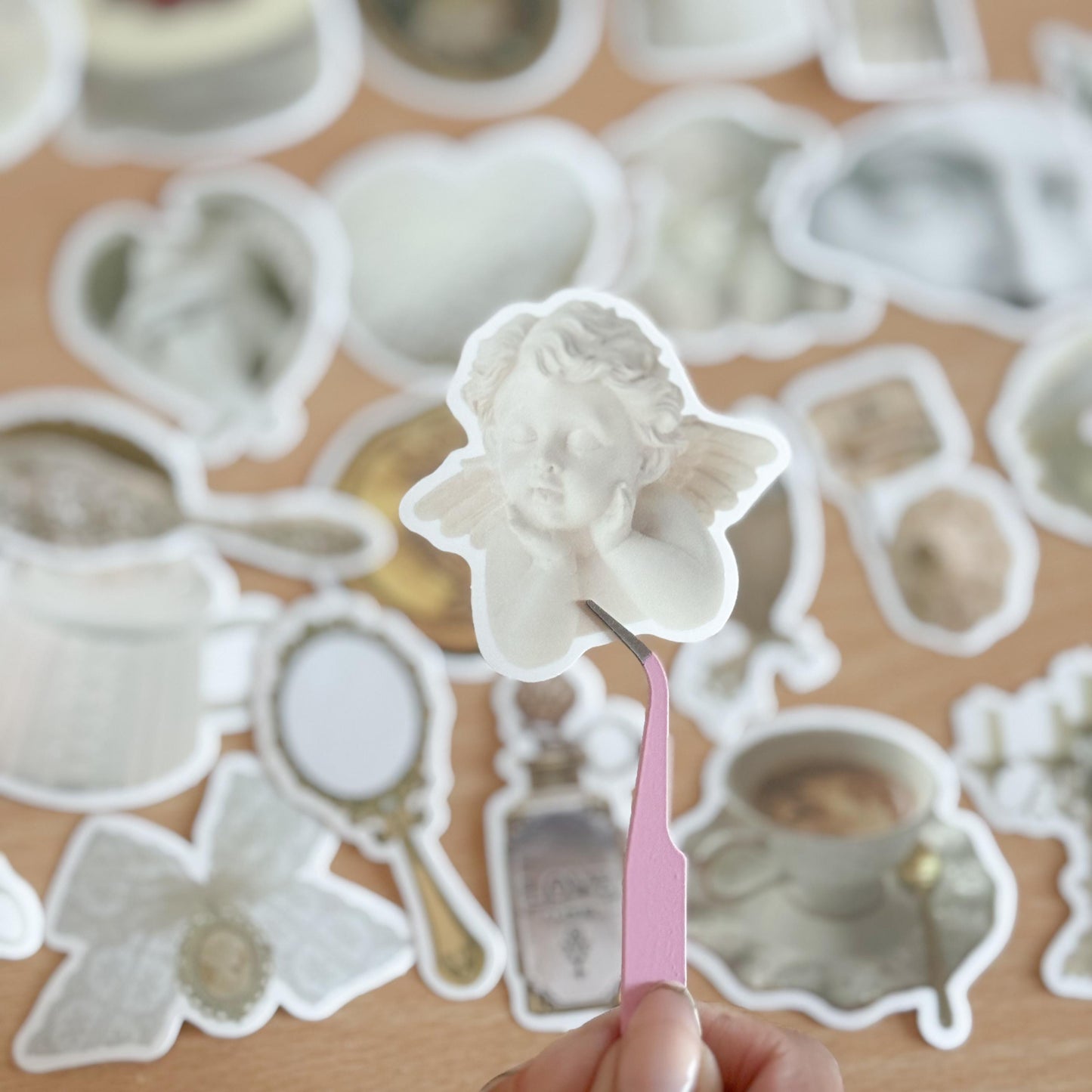Pack Of 50 Aesthetic Minimal Stickers, white Sticker Pack, White Sticker Bomb, Waterproof Sticker Bundle, Die Cut Stickers, VSCO Stickers