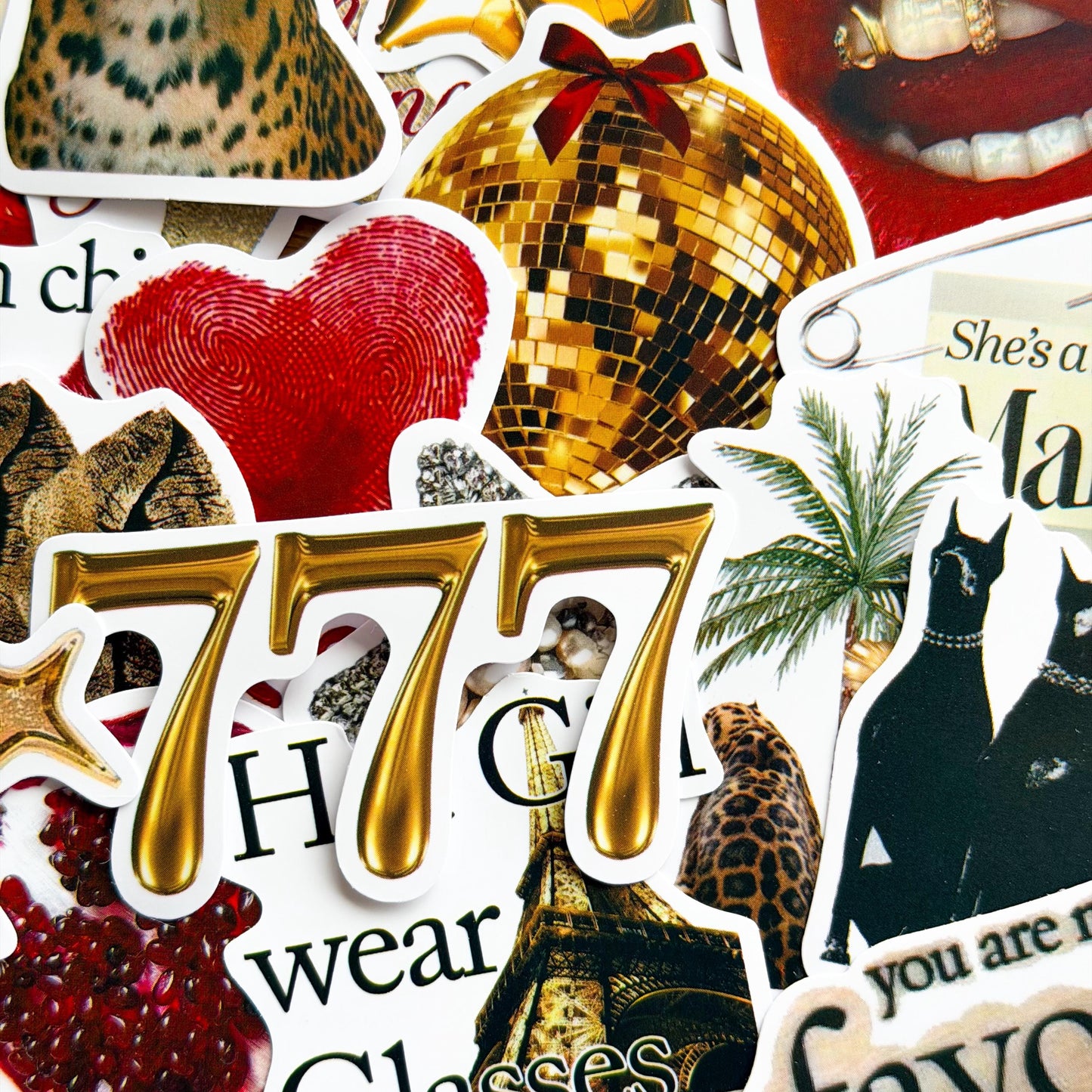 50pcs Golden Lucky Girly Aesthetic Stickers, Y2K Stickers, Retro Stickers, Coquette Pinterest Kindle, Planner, Laptop, Phone Case