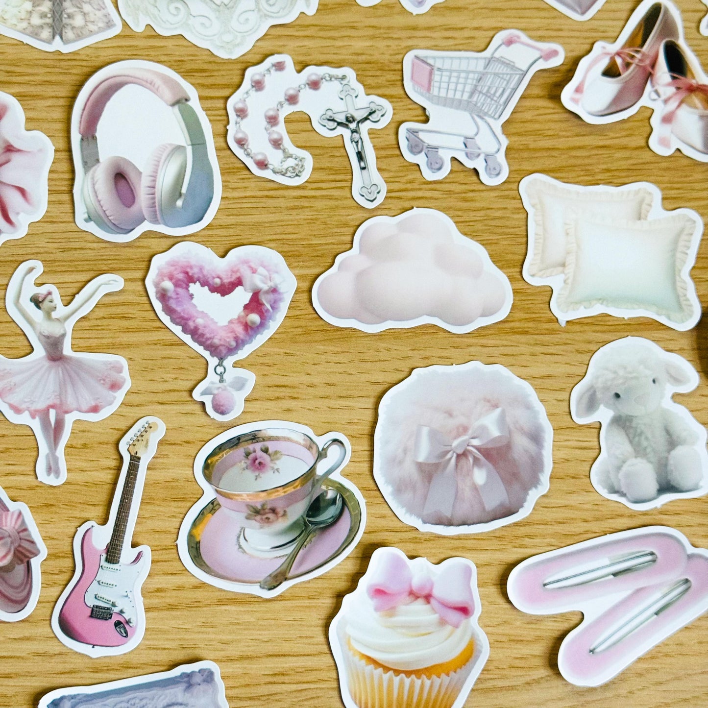 50pcs Pink Girly Aesthetic Sticker Pack, Pinterest Stickers, Retro Stickers, Coquette Pinterest Kindle Stickers, Planner, Laptop, Phone Case