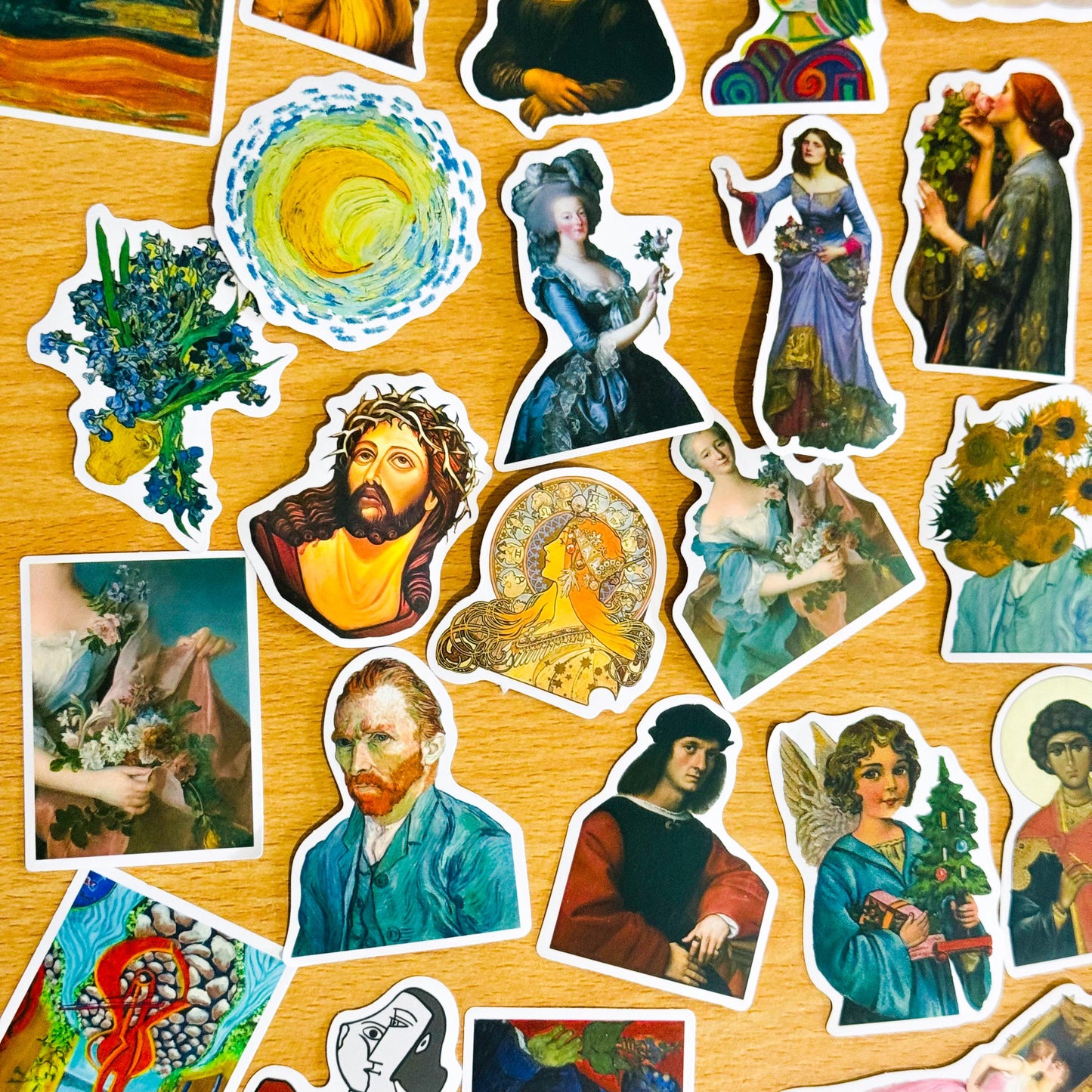 50Pcs Famous Paintings Vinyl Sticker Pack, Art Stickers, Art Lover Gift, Skateboard Laptop Car Decals, Phone cover stickers