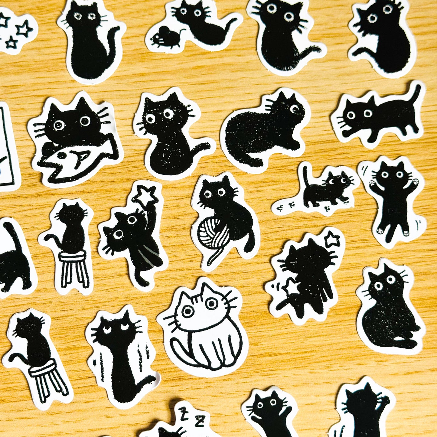 40pcs Black Cat Stickers, Kawaii Vinyl Decals, Scrapbooking, Journals, , Gothic Aesthetic, Kindle Stickers, Planner, Laptop, Phone Case