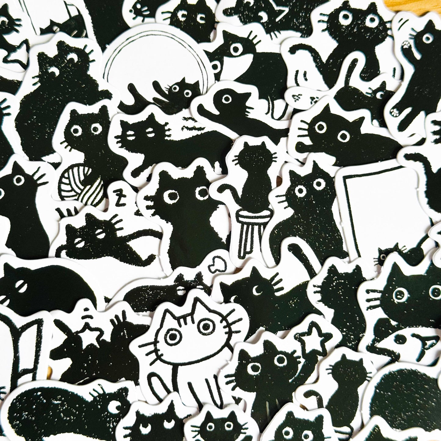 40pcs Black Cat Stickers, Kawaii Vinyl Decals, Scrapbooking, Journals, , Gothic Aesthetic, Kindle Stickers, Planner, Laptop, Phone Case