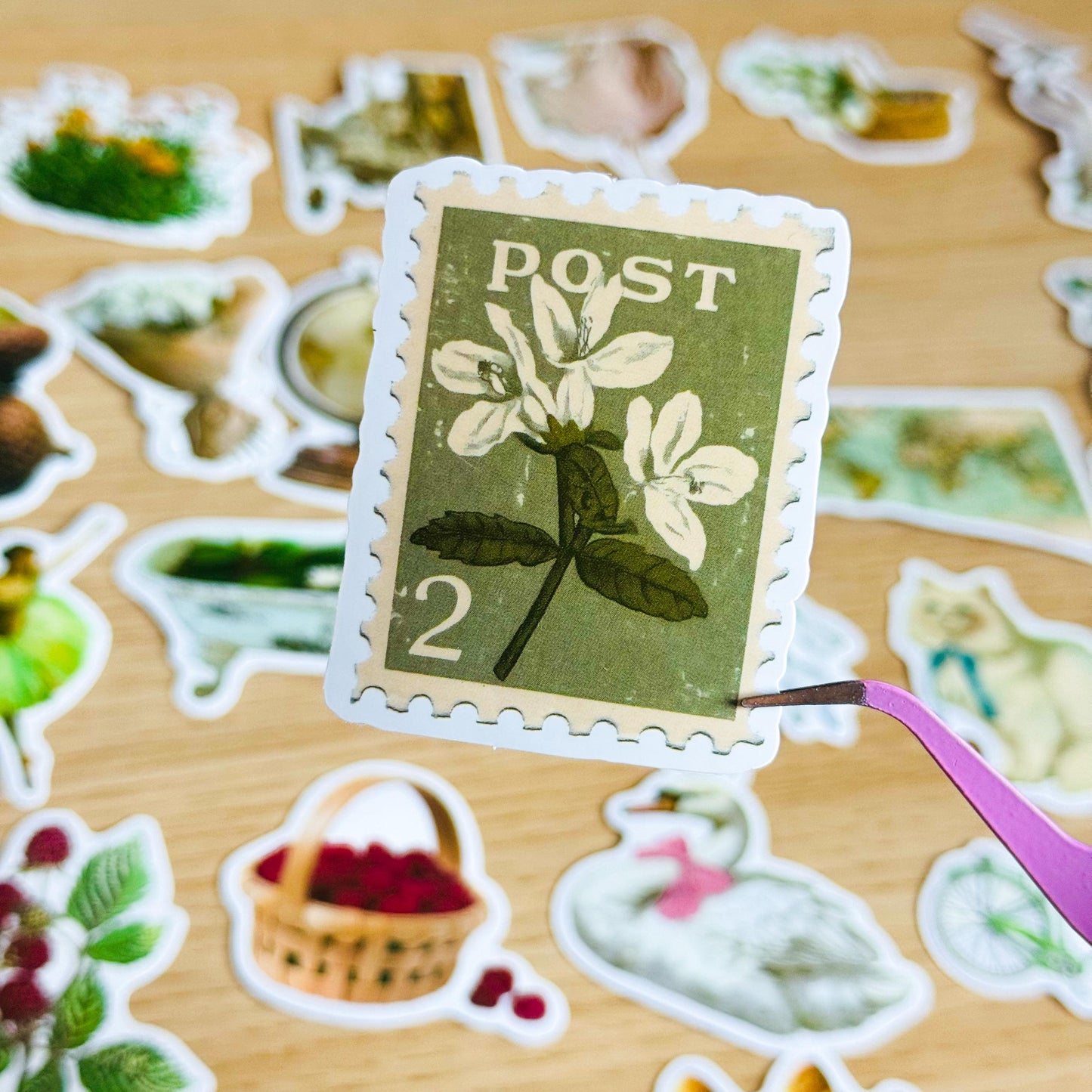 50pcs Aesthetic Green Stickers, Green Sticker Pack, Green Stickers, Waterproof Sticker Bundle, Die Cut Stickers, VSCO Green Stickers