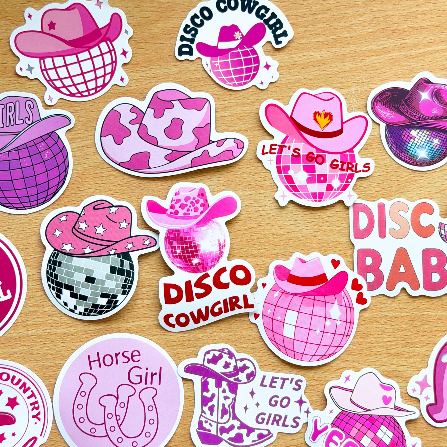50pcs Disco Cowgirl Stickers, Girly Aesthetic Sticker Pack, Y2K Stickers, Retro Stickers, Kindle Stickers, Planner, Laptop, Phone Case