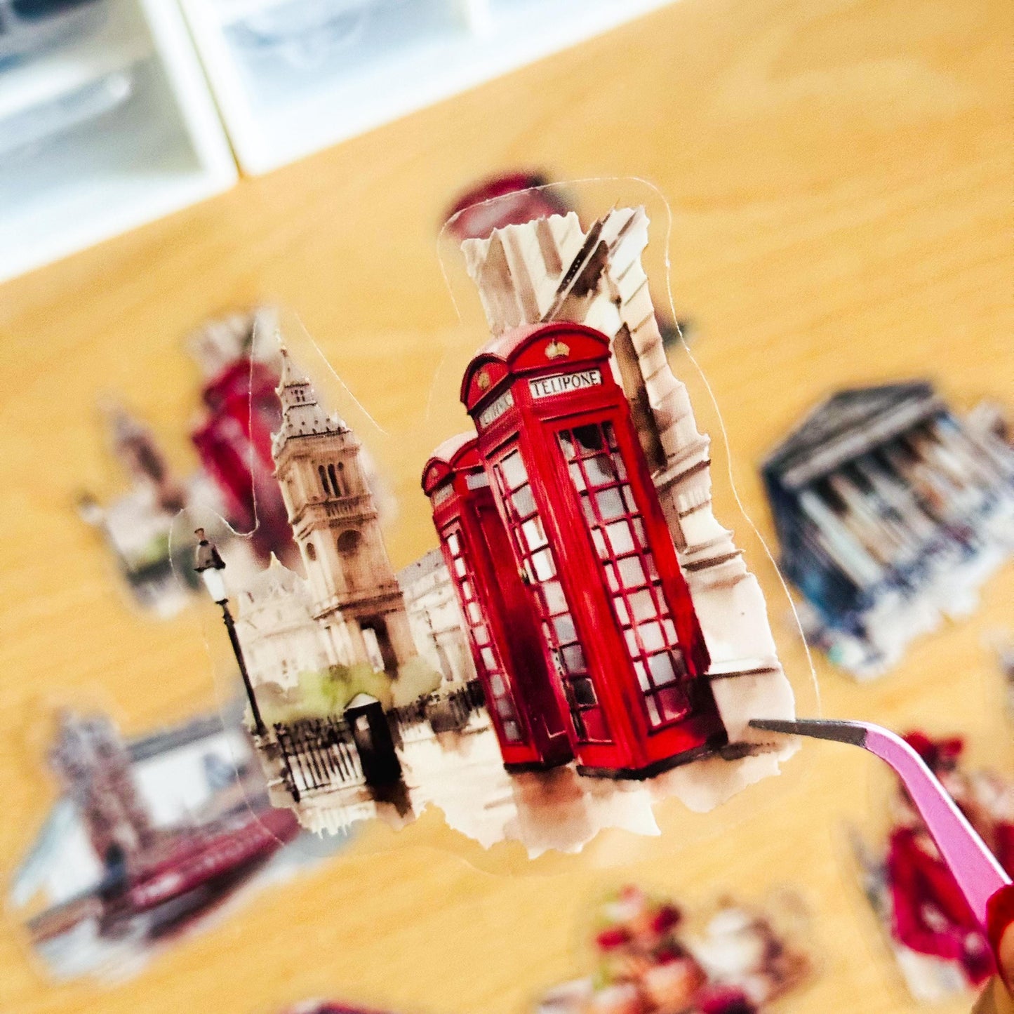 30 London Stickers, Decal stickers, Big ben, London Eye Stickers, transparent, vinyl stickers, Travel Stickers, Planner, Laptop, Phone Case