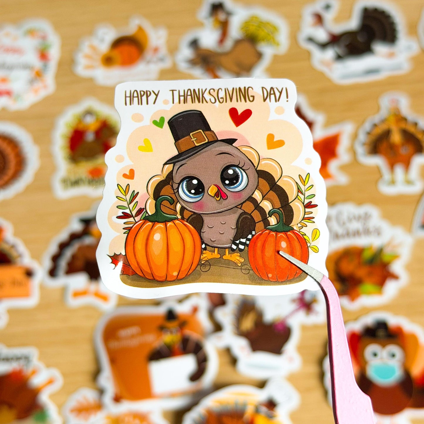 75 Pcs Thanksgiving Stickers, Fall Vinyl Sticker, Pumpkins, Turkeys, Leaves, Corn Decals for Journals, Planners, Scrapbooking