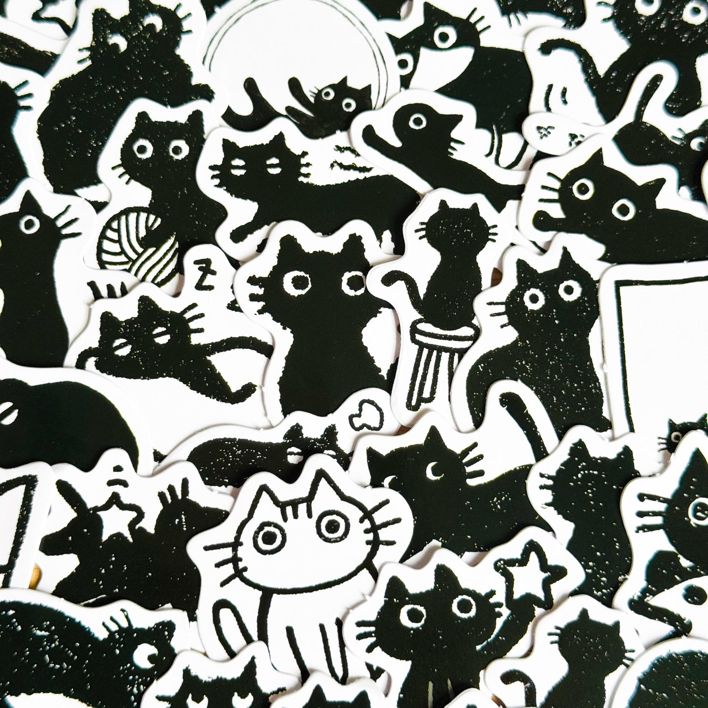 40pcs Black Cat Stickers, Kawaii Vinyl Decals, Scrapbooking, Journals, , Gothic Aesthetic, Kindle Stickers, Planner, Laptop, Phone Case