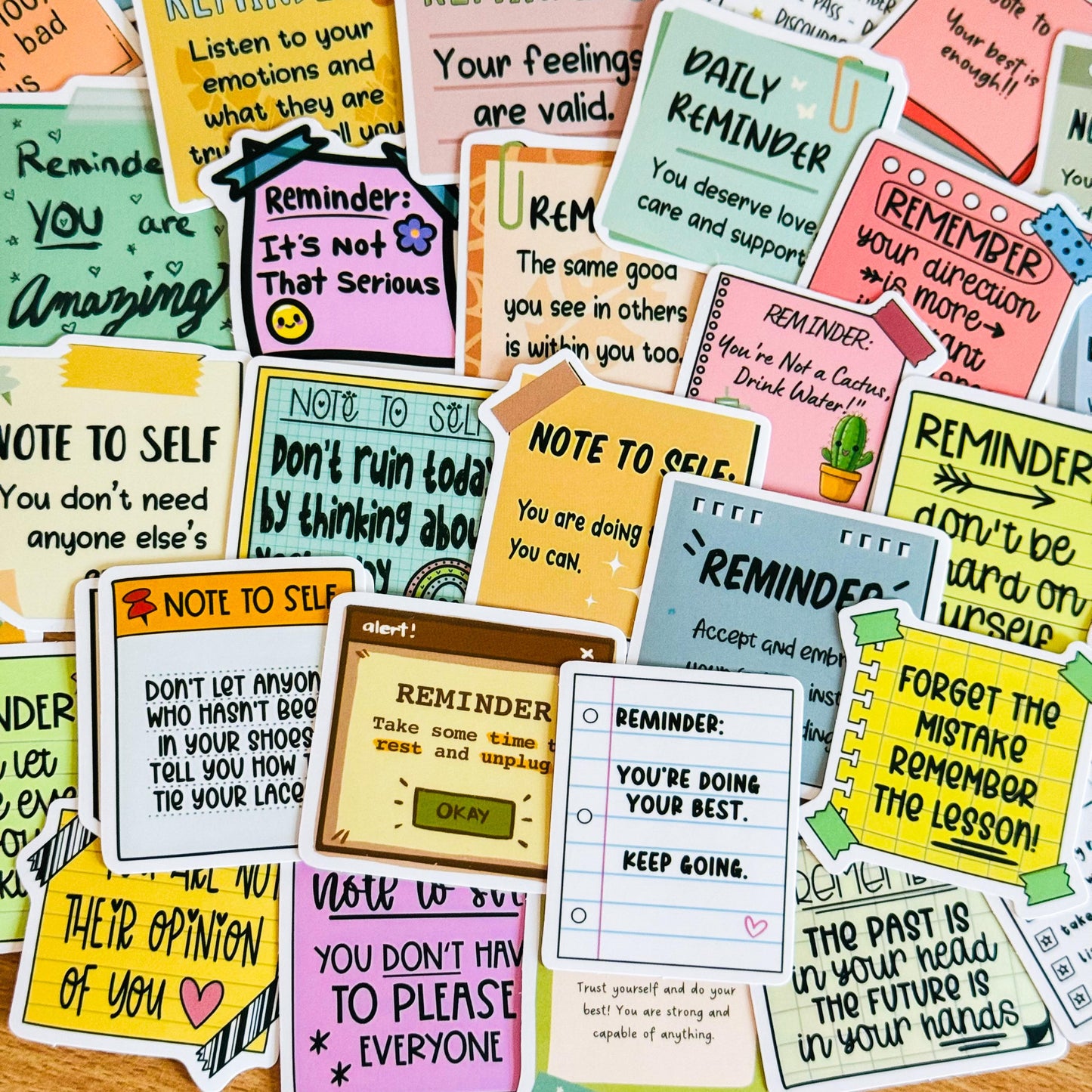 50 Pcs Positive Affirmation Stickers Set, Reminder Sticky Notes, Self Love, PVC Waterproof Decals Journals, Phone Cases, Laptops, Bottles