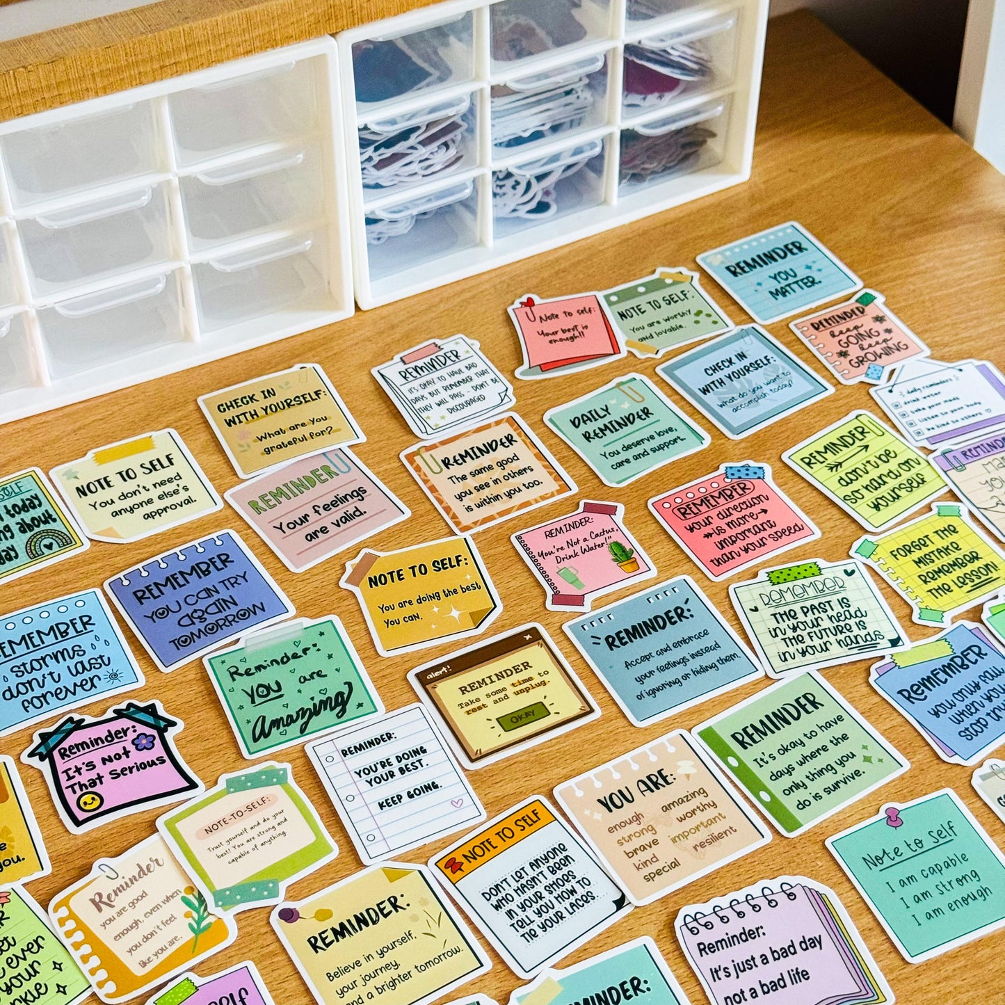 50 Pcs Positive Affirmation Stickers Set, Reminder Sticky Notes, Self Love, PVC Waterproof Decals Journals, Phone Cases, Laptops, Bottles