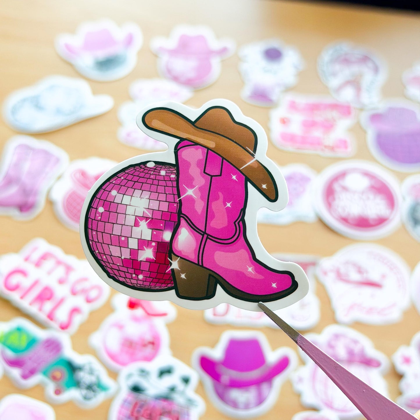 50pcs Disco Cowgirl Stickers, Girly Aesthetic Sticker Pack, Y2K Stickers, Retro Stickers, Kindle Stickers, Planner, Laptop, Phone Case