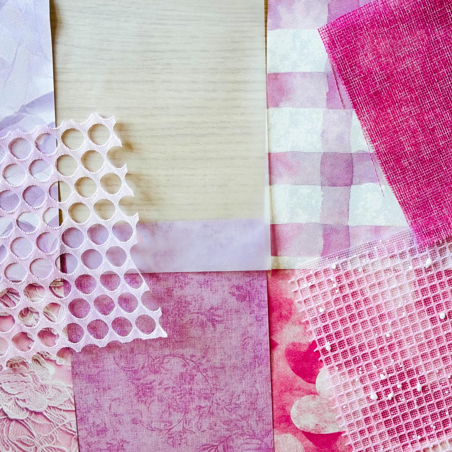 15pcs Vintage Pink Paper, Textured Pink scrapbook Papers, Shabby Chic Scrapbooking Paper, Vintage Pink Craft Paper, Ephemera Paper