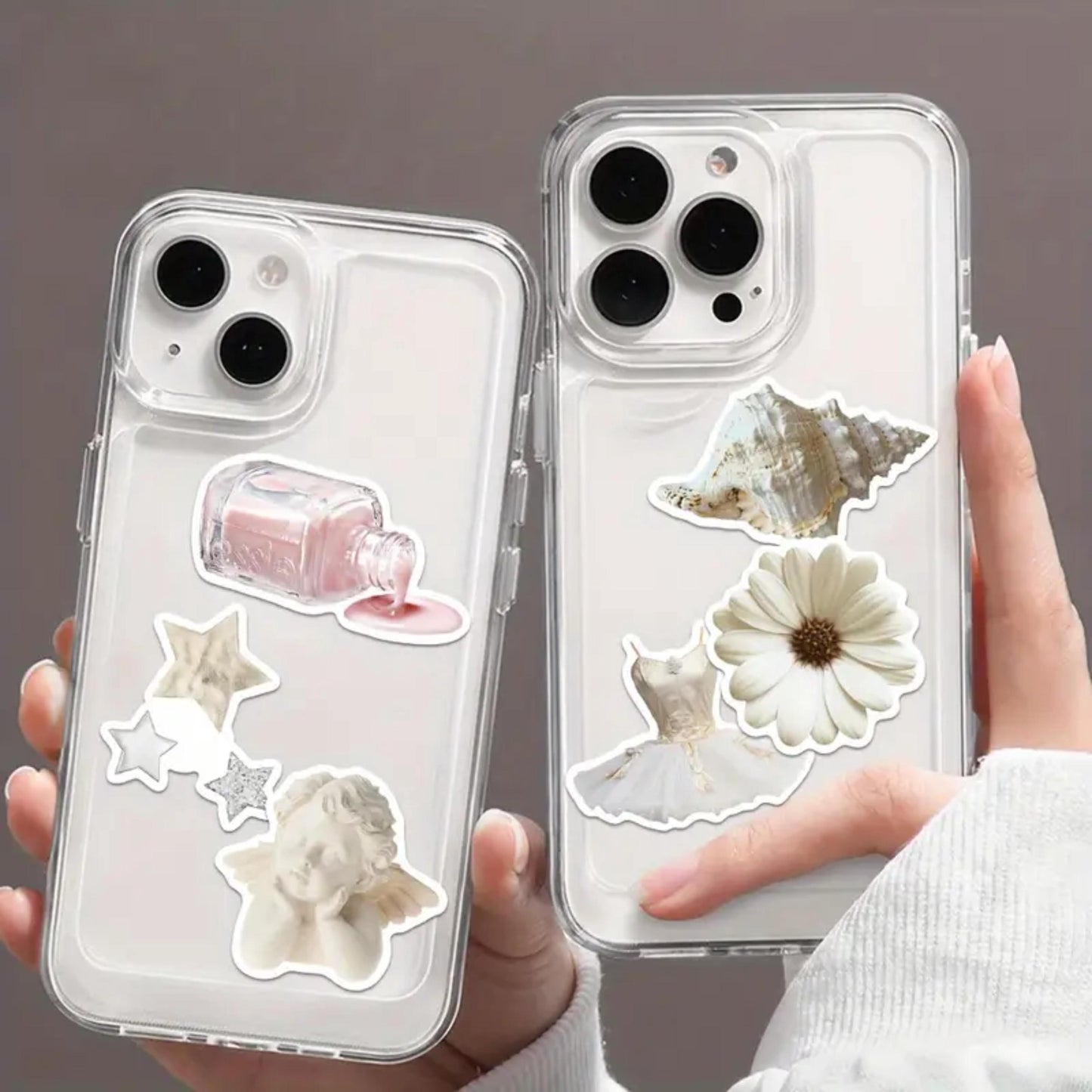 Pack Of 50 Aesthetic Minimal Stickers, white Sticker Pack, White Sticker Bomb, Waterproof Sticker Bundle, Die Cut Stickers, VSCO Stickers
