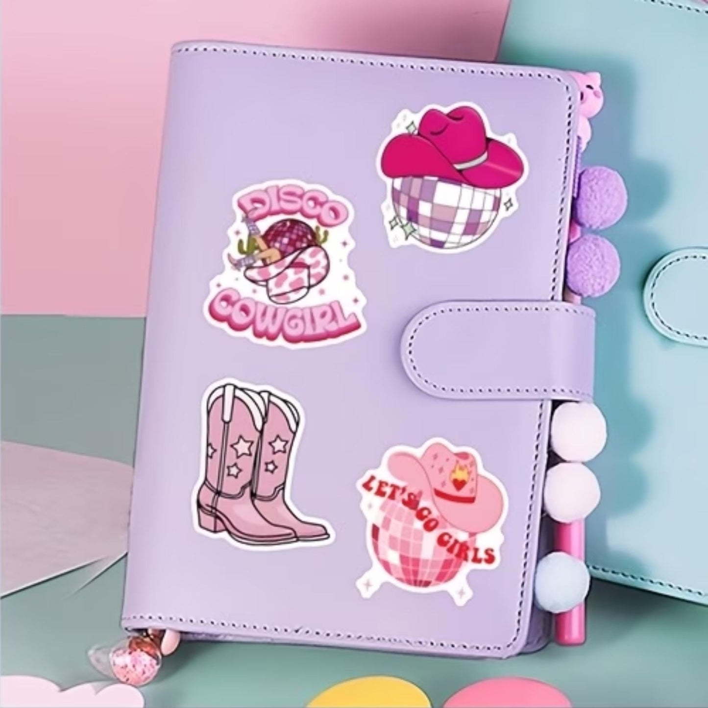 50pcs Disco Cowgirl Stickers, Girly Aesthetic Sticker Pack, Y2K Stickers, Retro Stickers, Kindle Stickers, Planner, Laptop, Phone Case