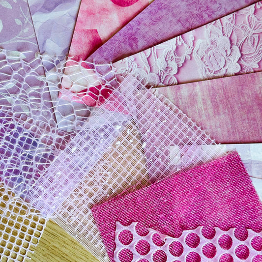 15pcs Vintage Pink Paper, Textured Pink scrapbook Papers, Shabby Chic Scrapbooking Paper, Vintage Pink Craft Paper, Ephemera Paper