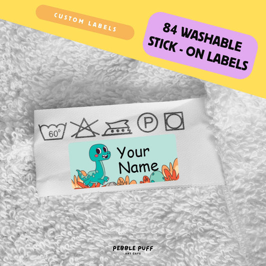 84 Custom Clothes Labels Stick On, Washable, Waterproof Stick On Name Tags, Washable School Uniform Labels, No Iron Clothing Labels