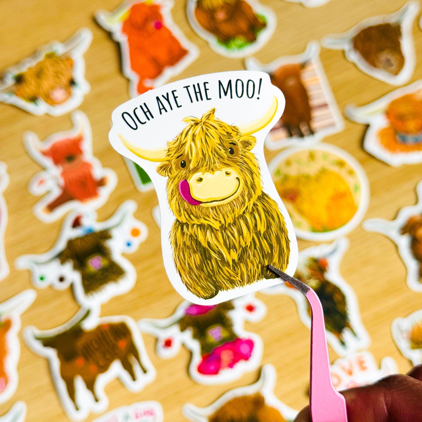50pcs Highland Cow Stickers, , Cute Vintage Cow Print, Vinyl Decals, for Laptops, Phones, Guitars, Water, Highland coo, Journal stickers