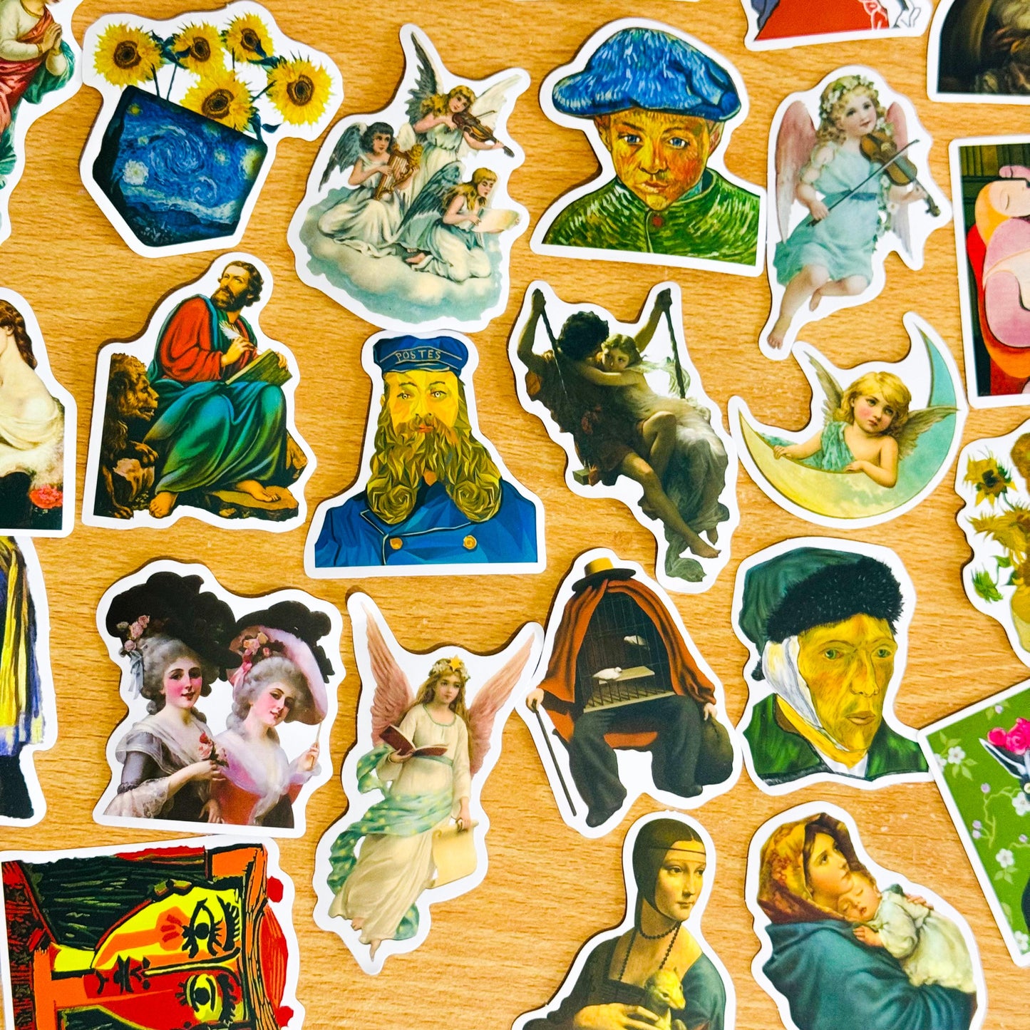 50Pcs Famous Paintings Vinyl Sticker Pack, Art Stickers, Art Lover Gift, Skateboard Laptop Car Decals, Phone cover stickers