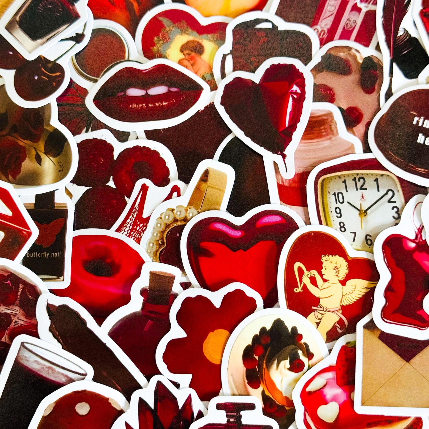 50 Red Valentines Day stickers, Romance Stickers, Red Romance, lover Stickers, Valentines Day Love, Planner, Laptop, Phone Case