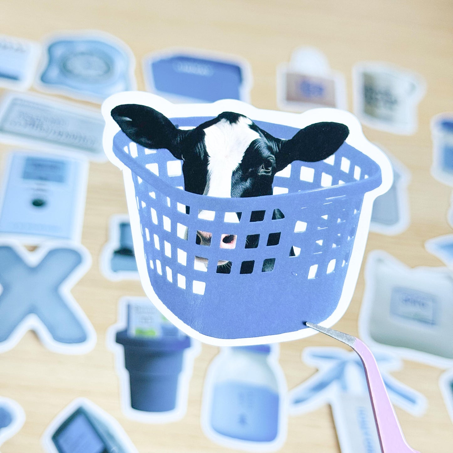 50Pcs Blue Aesthetic Stickers, Blue Sticker Pack, Blue Stickers, Waterproof Sticker Bundle, Die Cut Stickers, VSCO Blue Stickers