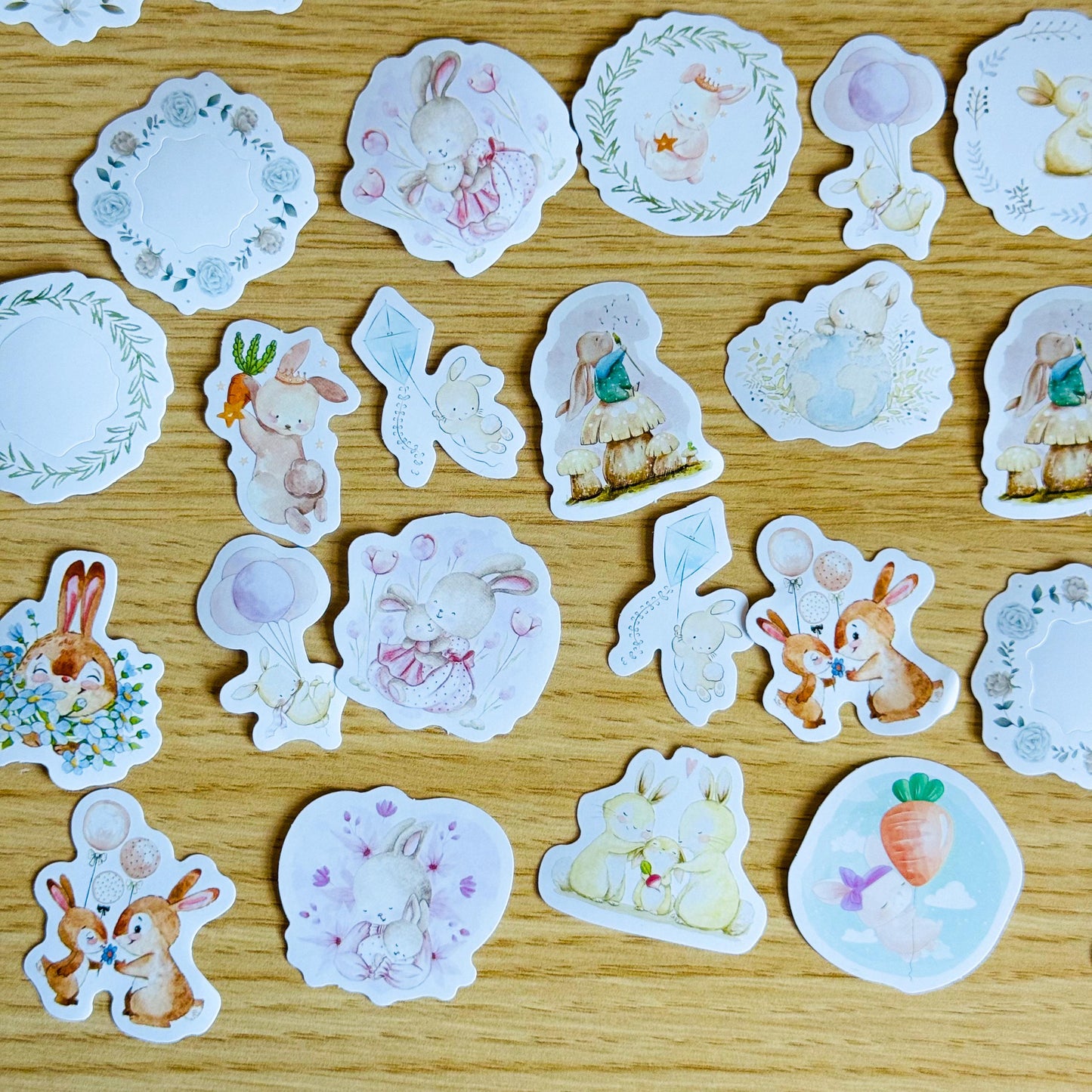 46pcs Cute Rabbit Stickers, Easter Bunny Vinyl Decals, Easter Gift , Stickers, Planner, Laptop, Phone Case