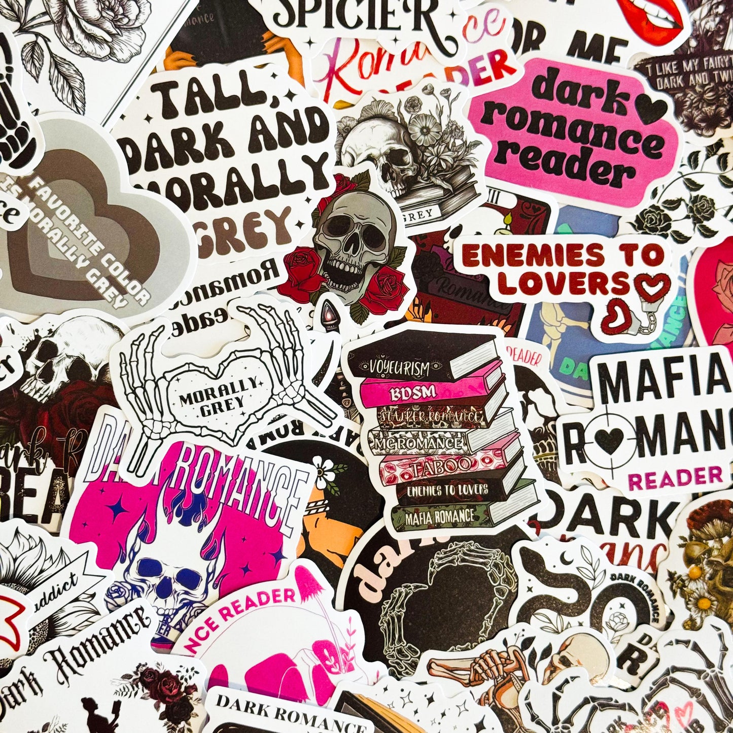 50 Dark Romance Stickers, Dark Smut Bookish Kindle Sticker Pack, Smutty Read Themed, Waterproof Laptop Stickers, Book Lover, phone case