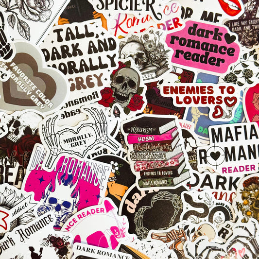 50 Dark Romance Stickers, Dark Smut Bookish Kindle Sticker Pack, Smutty Read Themed, Waterproof Laptop Stickers, Book Lover, phone case