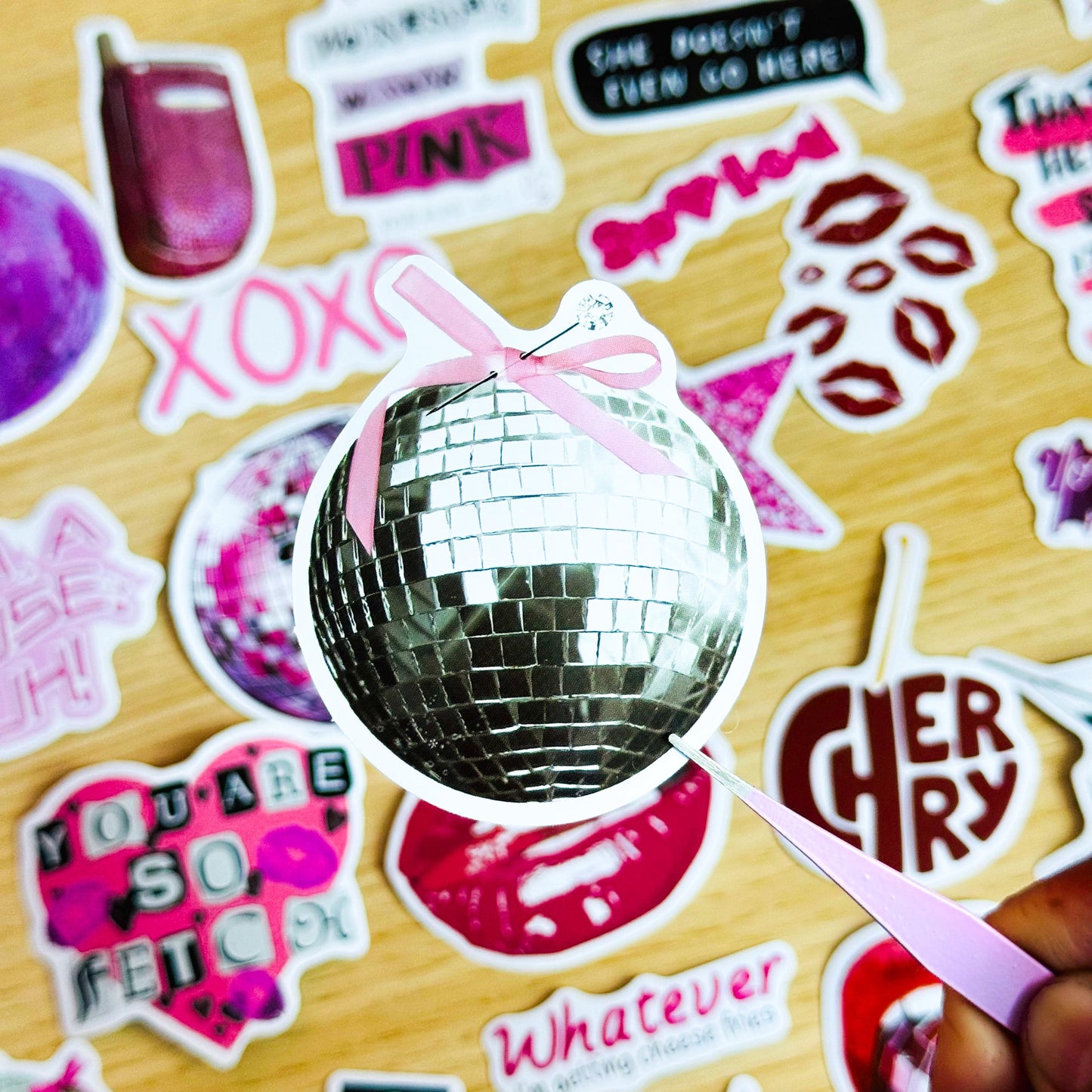 50pcs Pink Downtown Girly Aesthetic Stickers, Y2K Stickers, Retro Stickers, Coquette Pinterest Kindle, Planner, Laptop, Phone Case, Pink