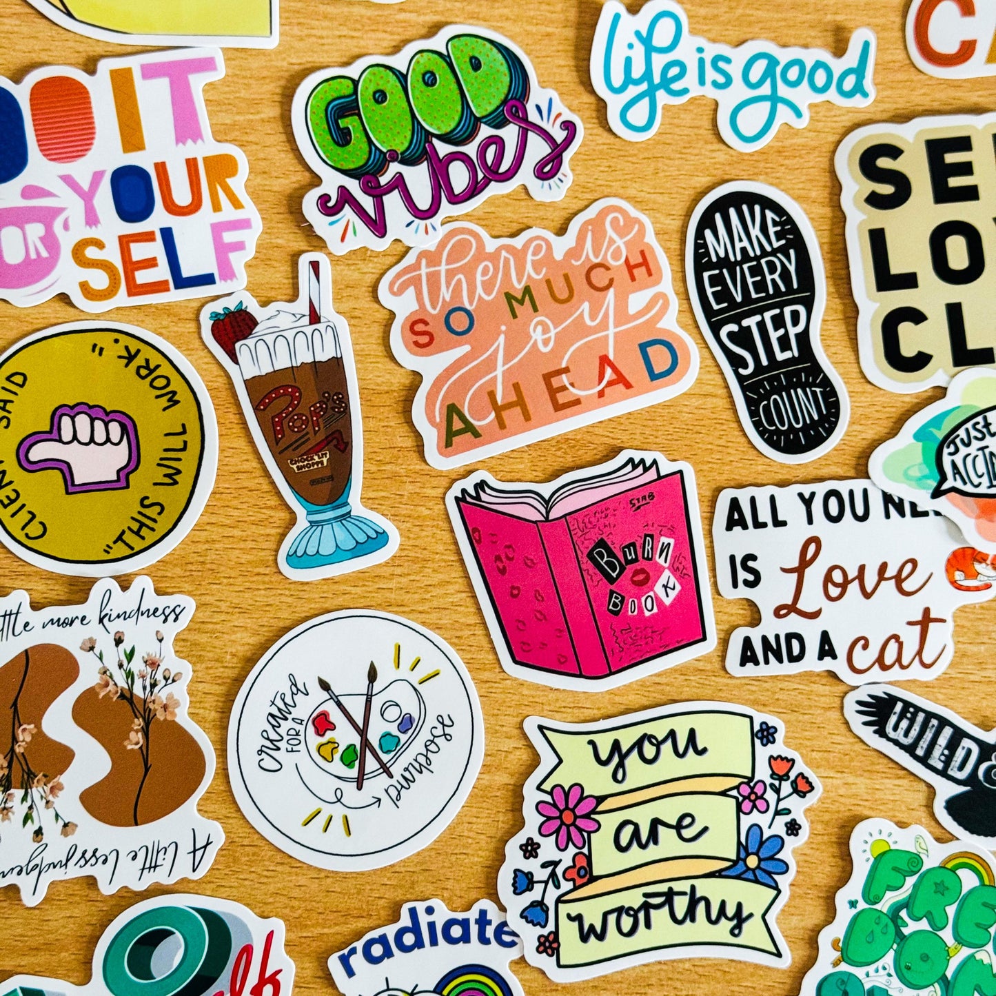 50pcs Inspirational Words Stickers, Vinyl Waterproof Stickers For Water Bottle, Car, Cup Phone case, Skateboard Luggage, Classroom Decor
