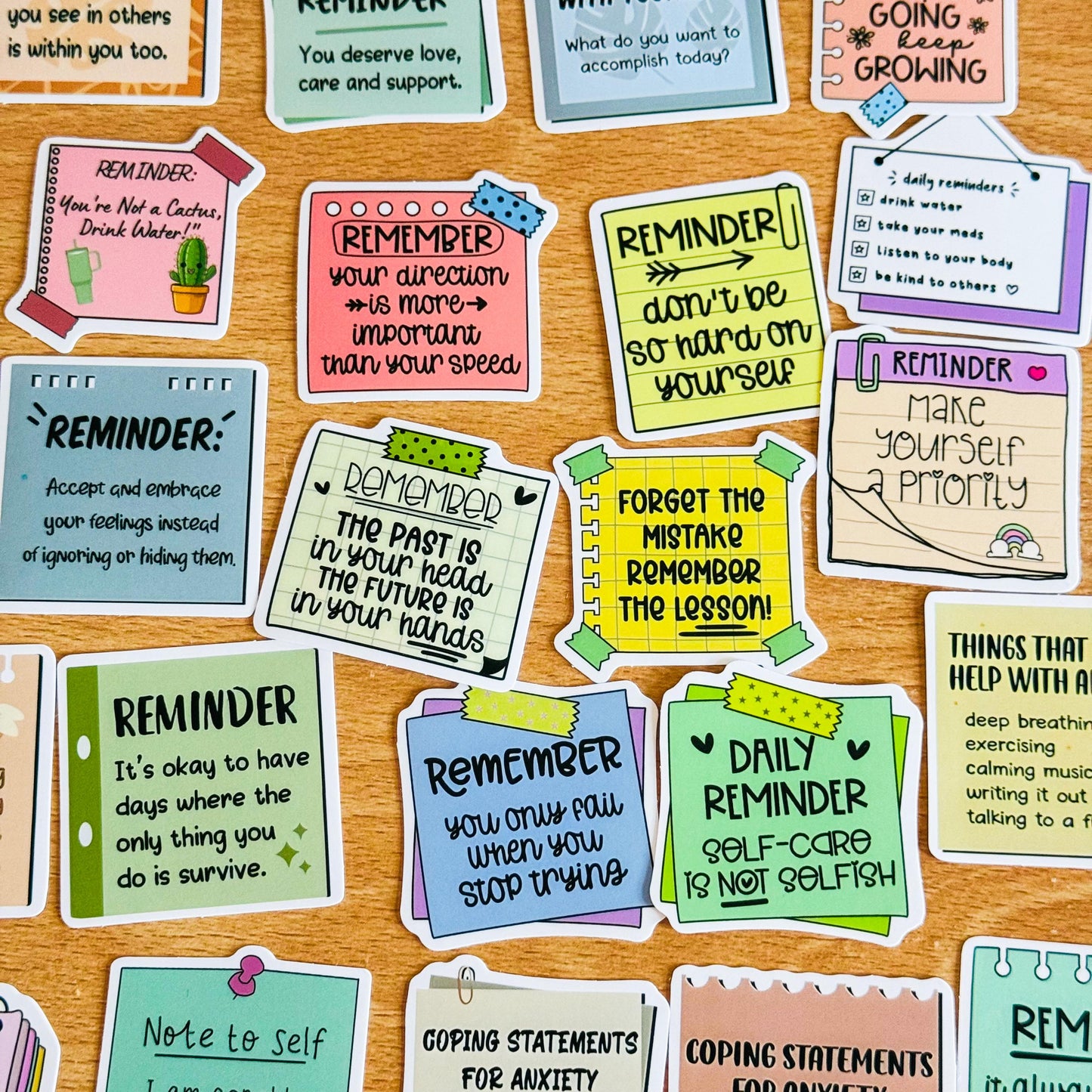 50 Pcs Positive Affirmation Stickers Set, Reminder Sticky Notes, Self Love, PVC Waterproof Decals Journals, Phone Cases, Laptops, Bottles