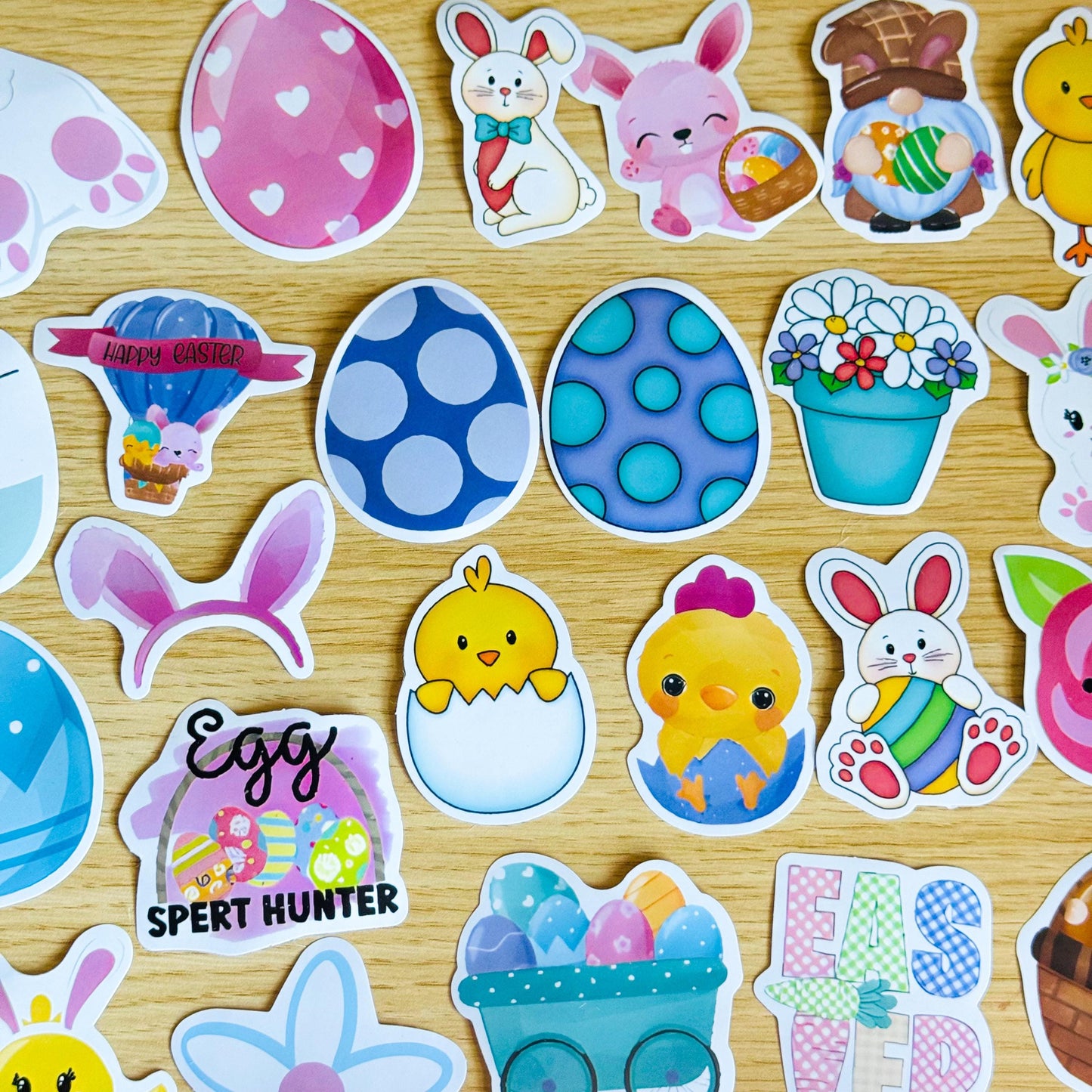 50pcs Easter Egg Stickers Set, Cute Easter Stickers, Waterproof, Reusable Paper, Scrapbooking, Journal, Sticker, Planner, Laptop, Phone Case