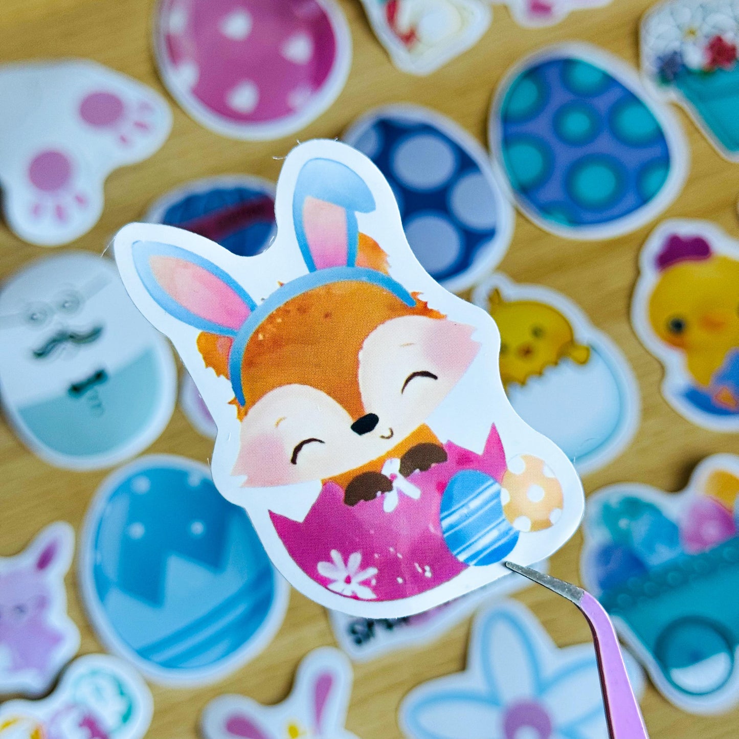 50pcs Easter Egg Stickers Set, Cute Easter Stickers, Waterproof, Reusable Paper, Scrapbooking, Journal, Sticker, Planner, Laptop, Phone Case