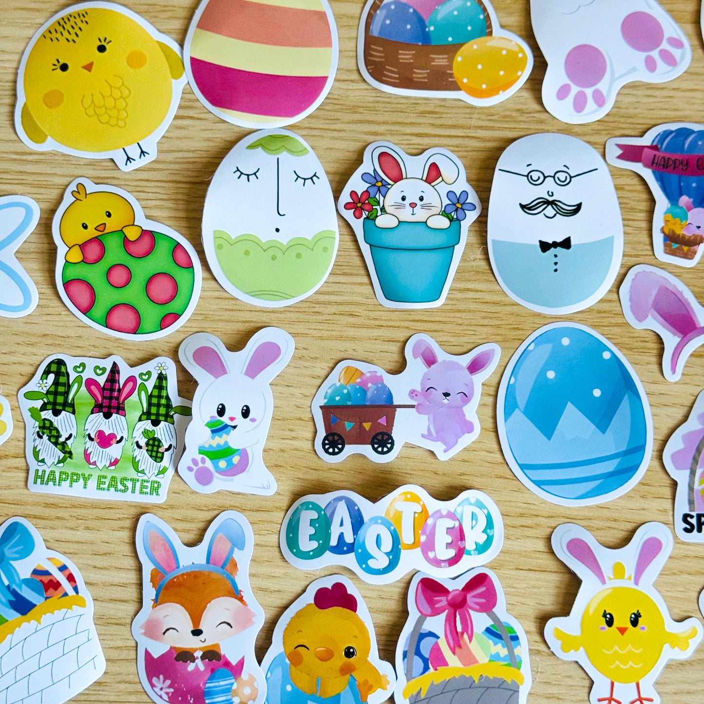50pcs Easter Egg Stickers Set, Cute Easter Stickers, Waterproof, Reusable Paper, Scrapbooking, Journal, Sticker, Planner, Laptop, Phone Case