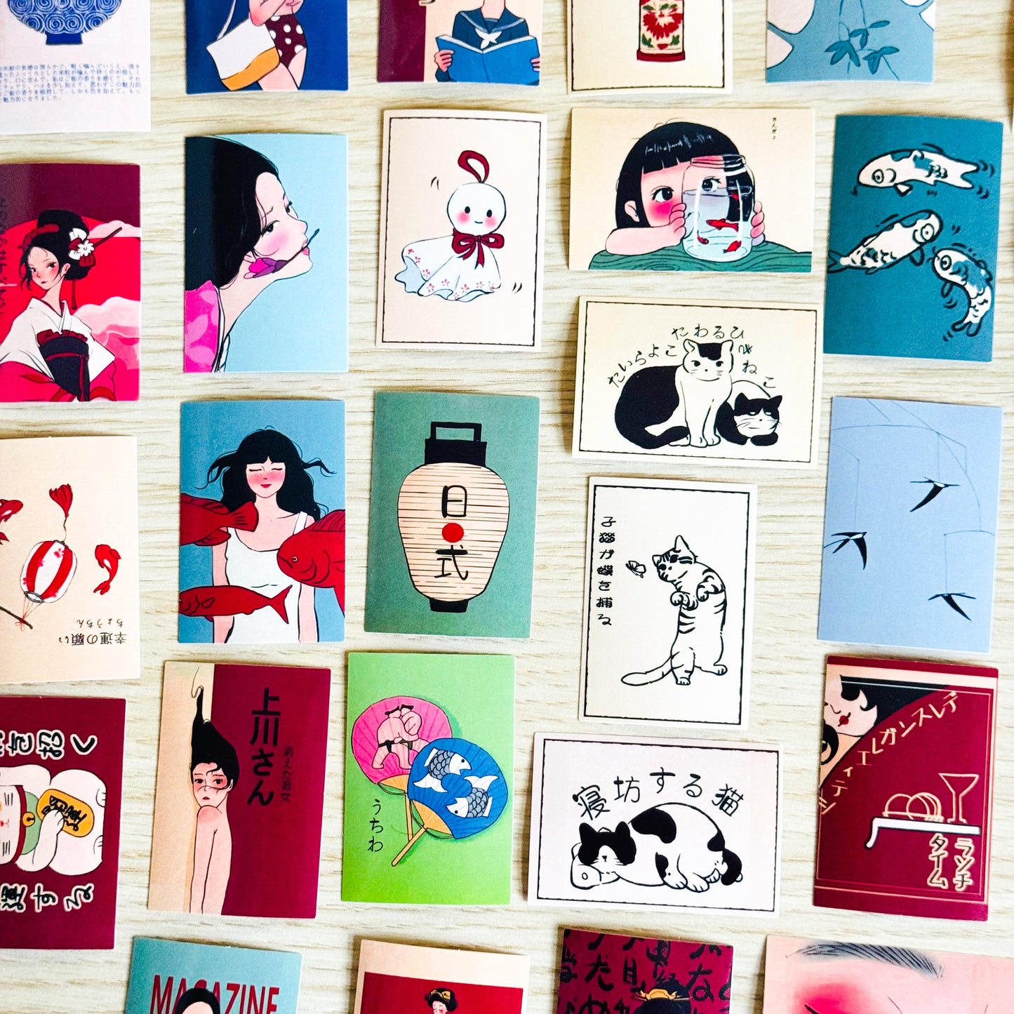 50Pcs Japanese Retro Stickers, Kawaii, Aesthetic stickers for scrapbooking , crafts Stickers, Planner, Laptop, Phone Case, Bullet Journal