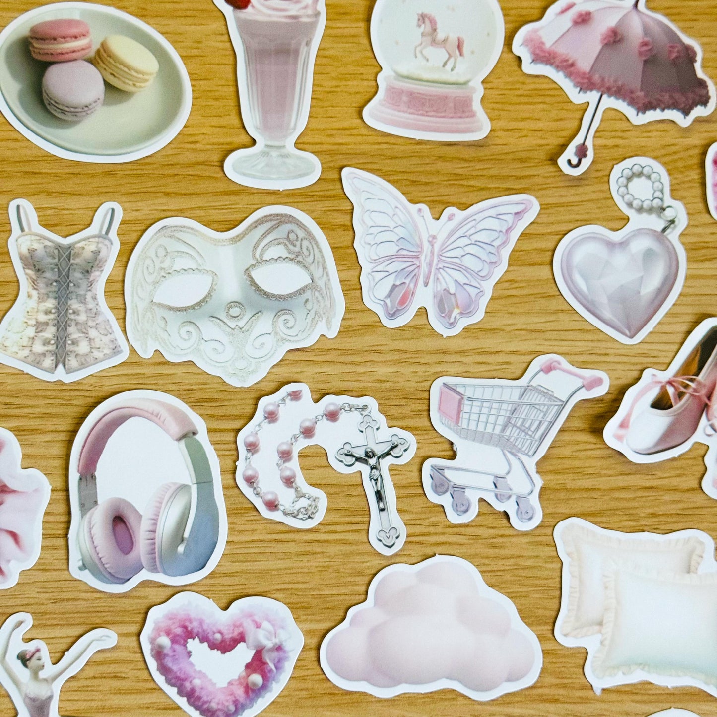 50pcs Pink Girly Aesthetic Sticker Pack, Pinterest Stickers, Retro Stickers, Coquette Pinterest Kindle Stickers, Planner, Laptop, Phone Case