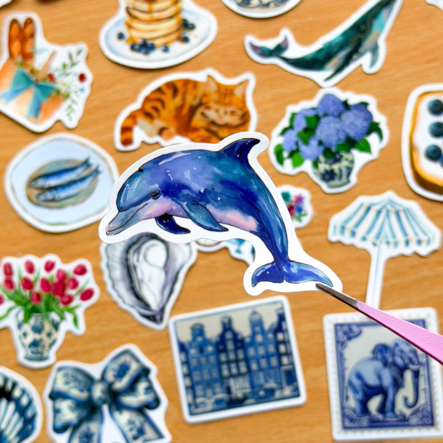 50pcs Mediterranean Coast Planner Stickers, Blue stickers, Europe, Greece, Scrapbook, Journal Stickers, Travel Stickers, Vacation Stickers