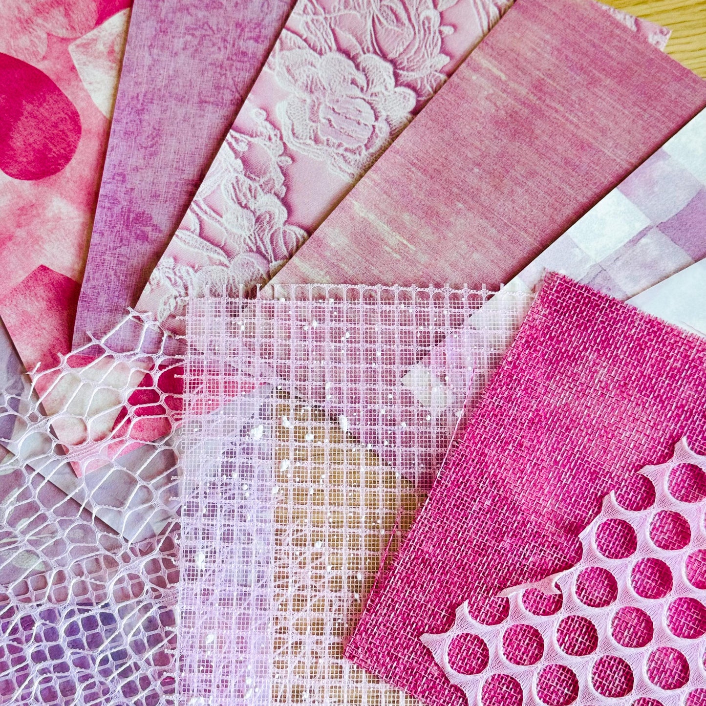 15pcs Vintage Pink Paper, Textured Pink scrapbook Papers, Shabby Chic Scrapbooking Paper, Vintage Pink Craft Paper, Ephemera Paper