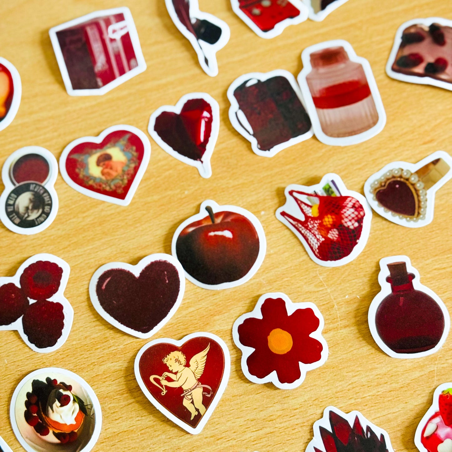 50 Red Valentines Day stickers, Romance Stickers, Red Romance, lover Stickers, Valentines Day Love, Planner, Laptop, Phone Case