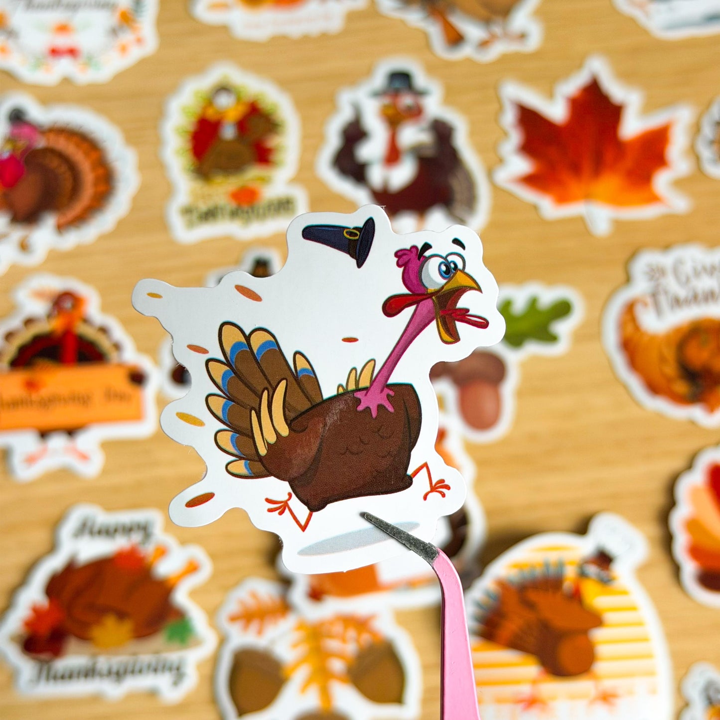 75 Pcs Thanksgiving Stickers, Fall Vinyl Sticker, Pumpkins, Turkeys, Leaves, Corn Decals for Journals, Planners, Scrapbooking