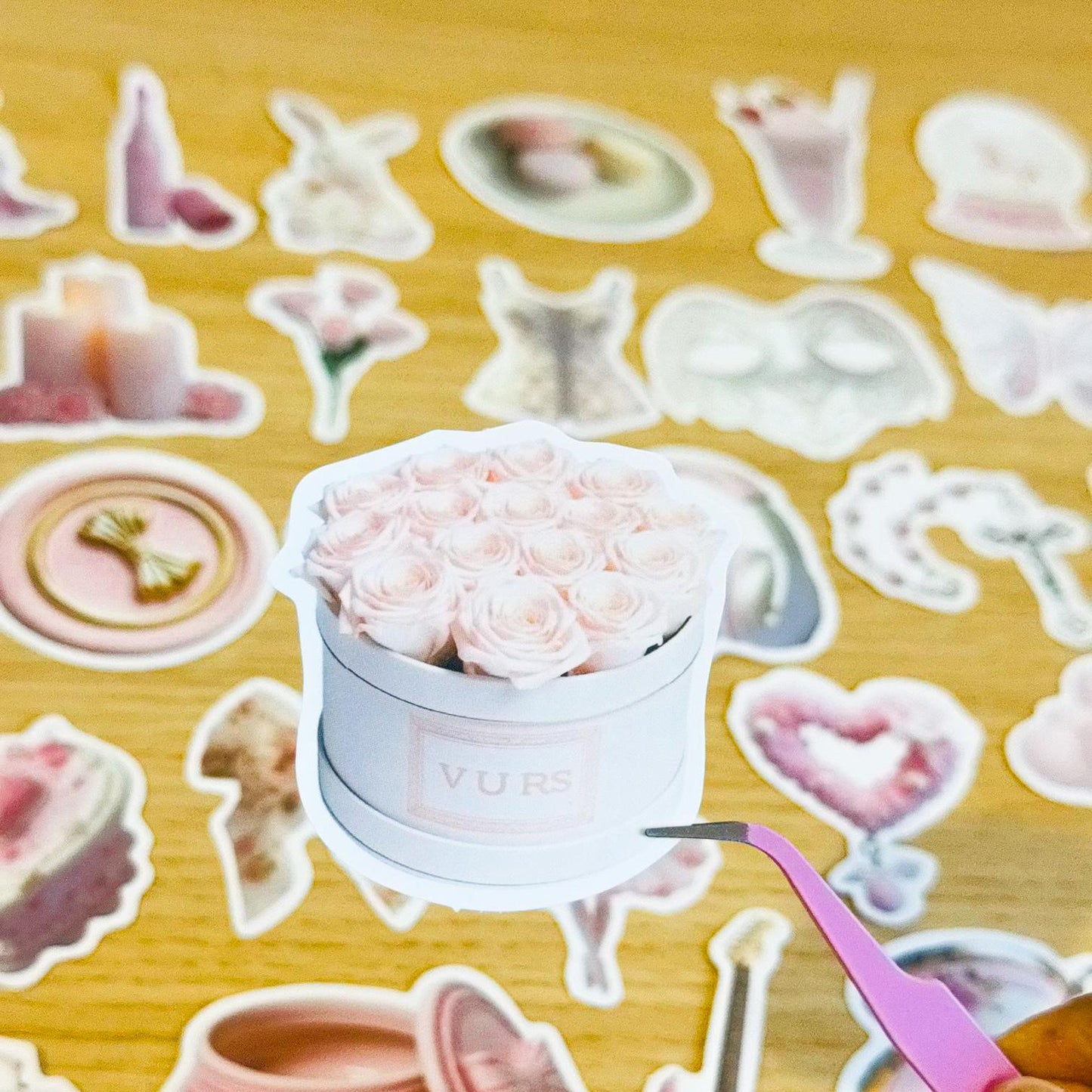 50pcs Pink Girly Aesthetic Sticker Pack, Pinterest Stickers, Retro Stickers, Coquette Pinterest Kindle Stickers, Planner, Laptop, Phone Case