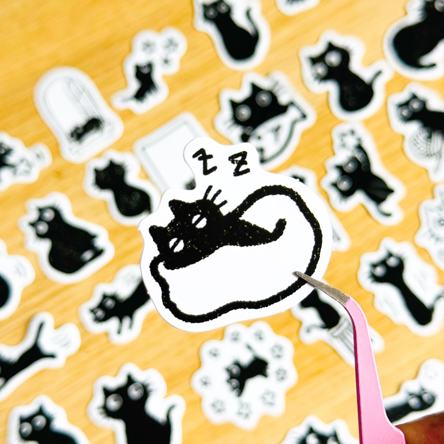 40pcs Black Cat Stickers, Kawaii Vinyl Decals, Scrapbooking, Journals, , Gothic Aesthetic, Kindle Stickers, Planner, Laptop, Phone Case