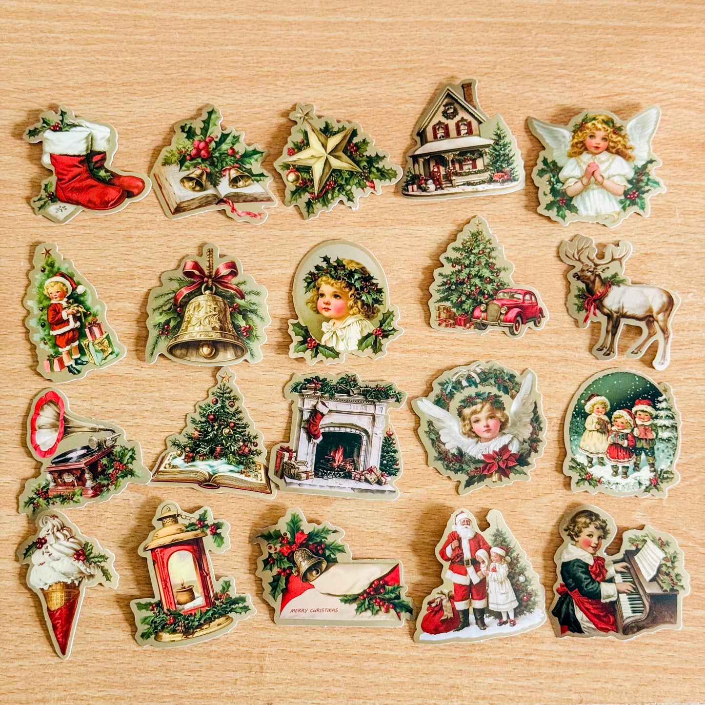 50pcs Vintage Christmas Stickers, Santa Claus, Merry Christmas Decals for Water Bottles, Laptops, Phones